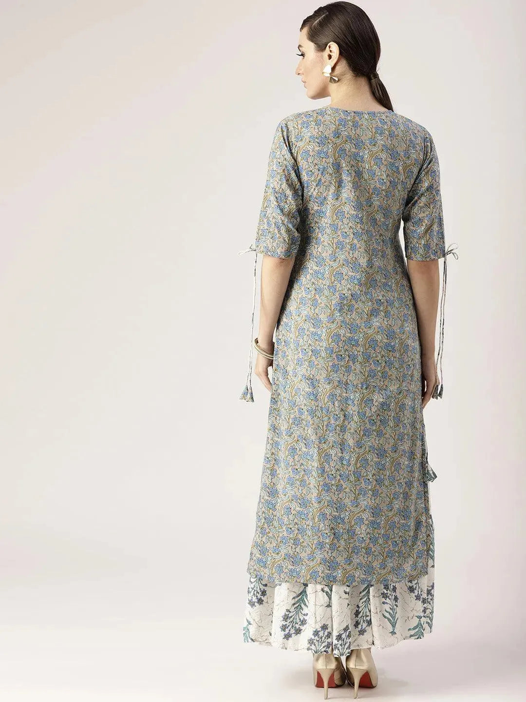 Multicoloured Printed Cotton Kurta Set - Libas