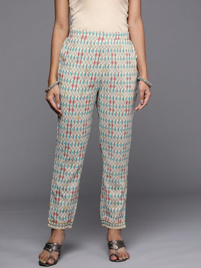 Multicoloured Printed Cotton Trousers - Libas