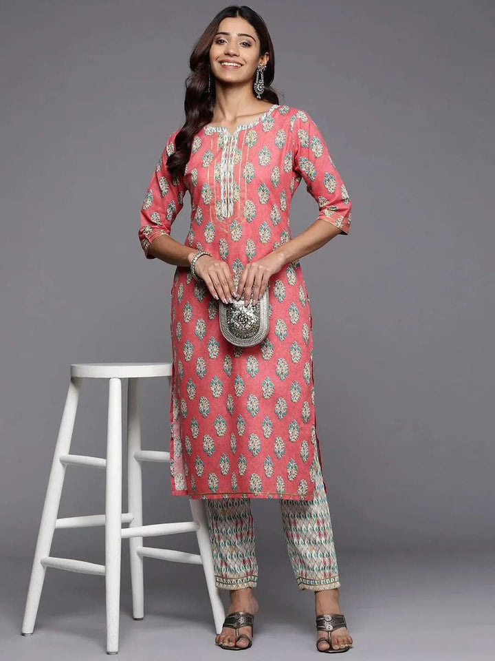 Multicoloured Printed Cotton Trousers - Libas