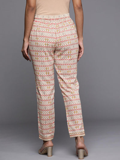 Multicoloured Printed Cotton Trousers - Libas