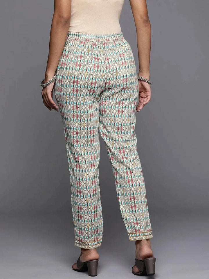 Multicoloured Printed Cotton Trousers - Libas