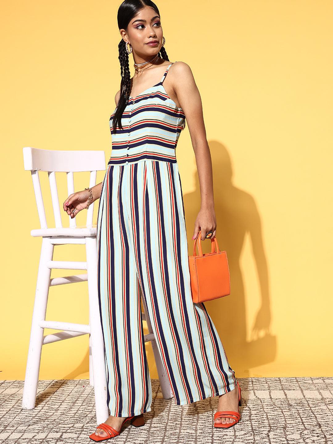 Buy FabAlley Yellow & Black Striped Culotte Jumpsuit - Jumpsuit for Women  7575820 | Myntra