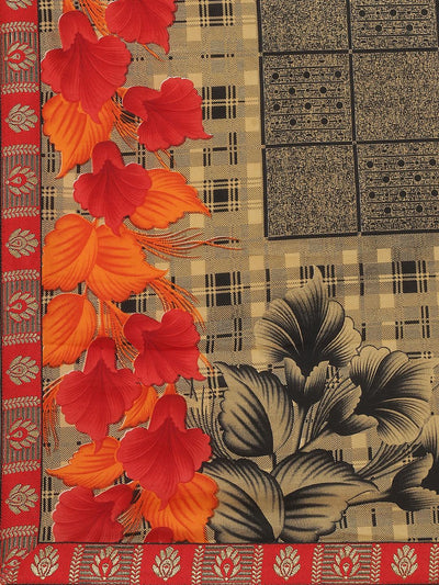Multicoloured Printed Georgette Saree - Libas