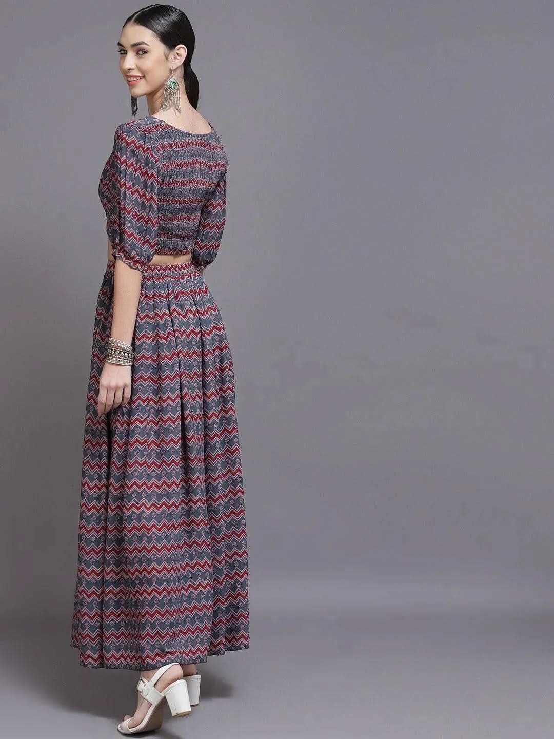 Multicoloured Printed Georgette Co-Ords - Libas 