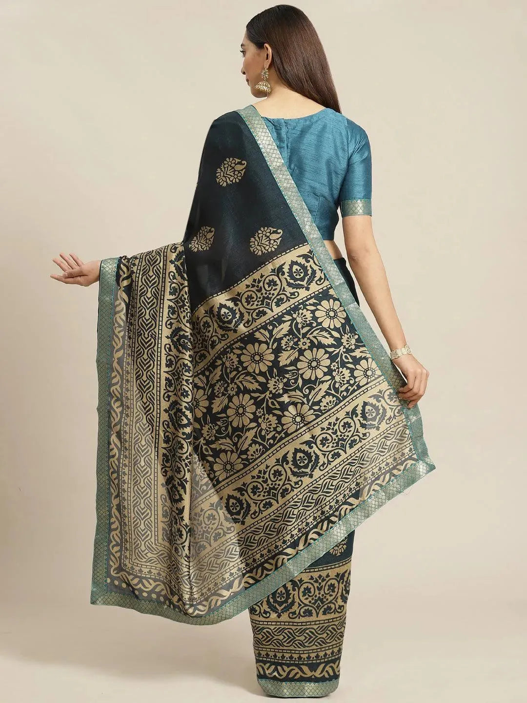 Multicoloured Printed Polyester Saree - Libas