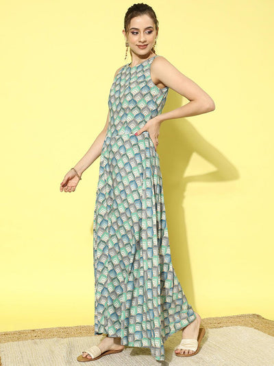 Multicoloured Printed Rayon Jumpsuit - Libas