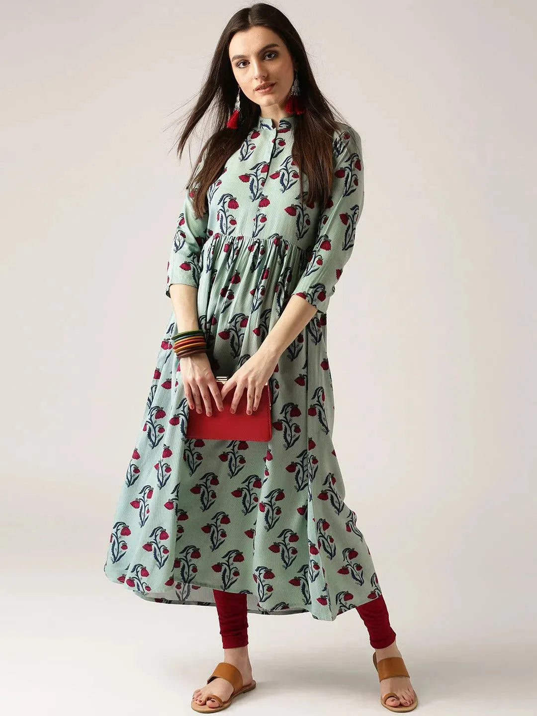 Multicoloured Printed Rayon Kurta - Libas 