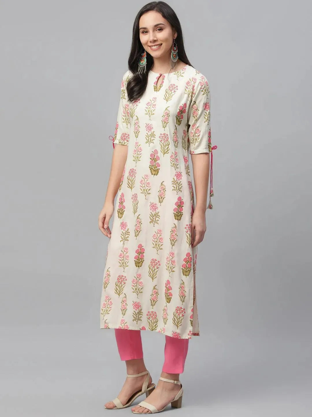 Multicoloured Printed Rayon Kurta - Libas