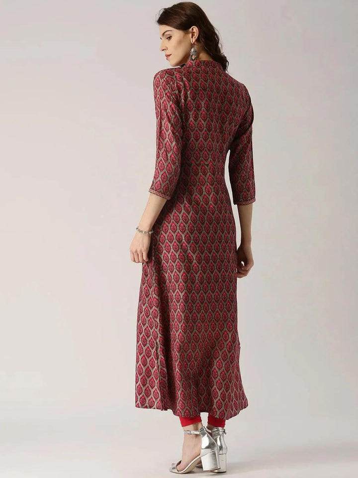 Multicoloured Printed Rayon Kurta - Libas