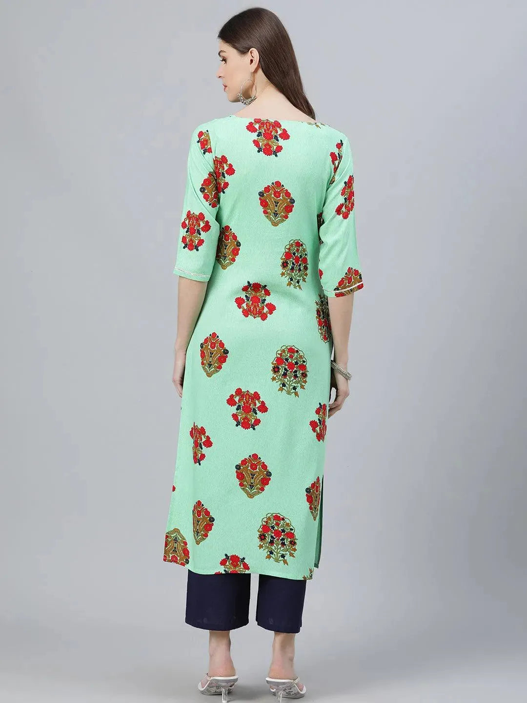 Multicoloured Printed Rayon Kurta - Libas