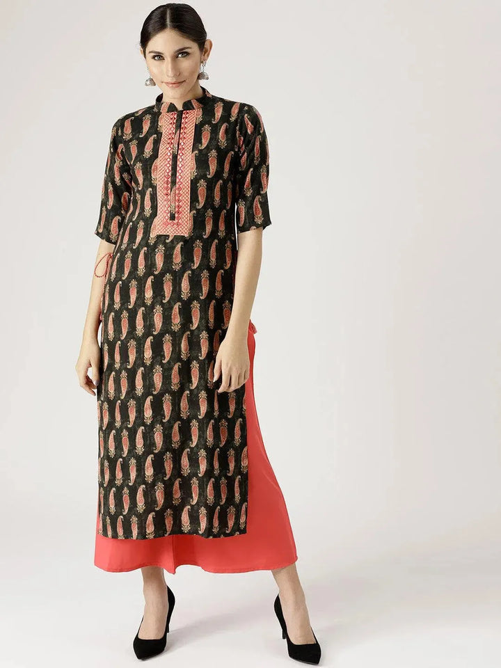 Multicoloured Printed Rayon Kurta Set - Libas
