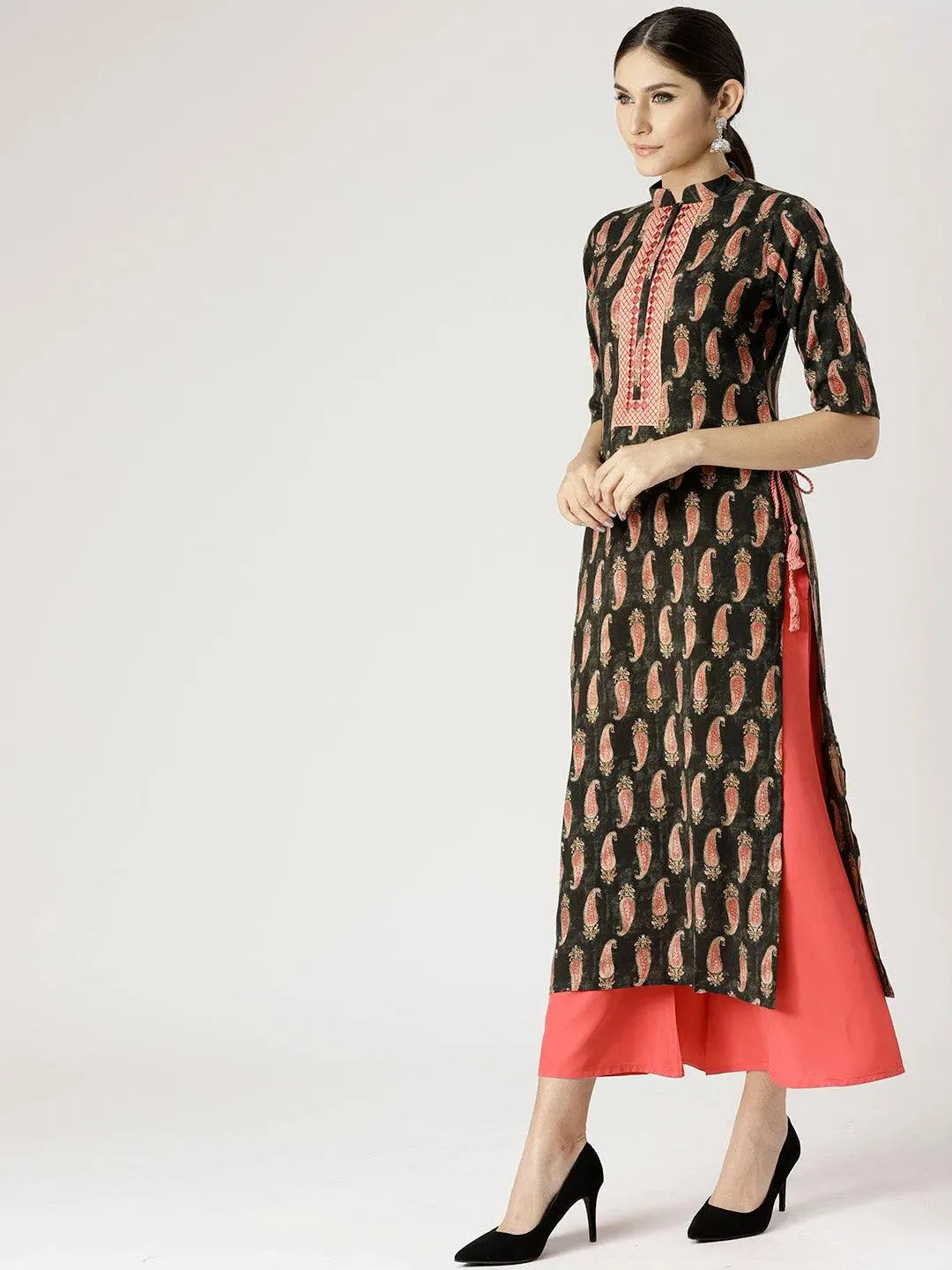 Multicoloured Printed Rayon Kurta Set - Libas 