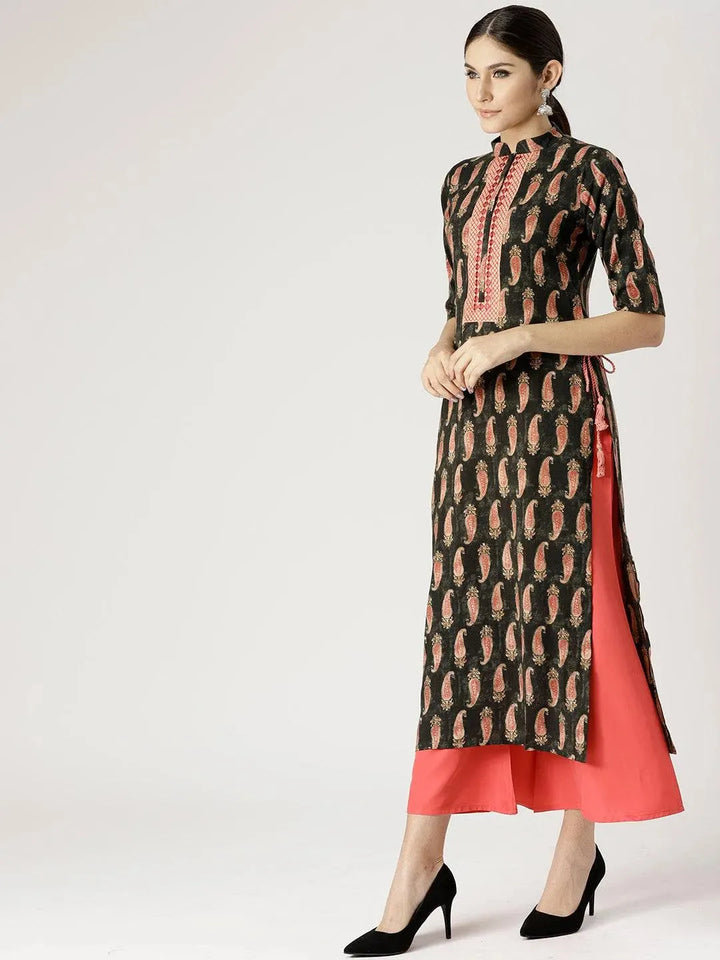 Multicoloured Printed Rayon Kurta Set - Libas