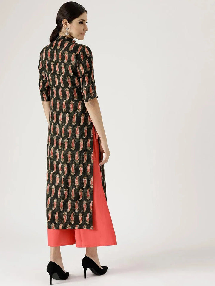 Multicoloured Printed Rayon Kurta Set - Libas
