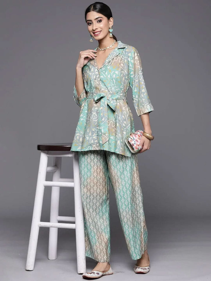 Multi Printed Silk Blend Co-Ords - Libas