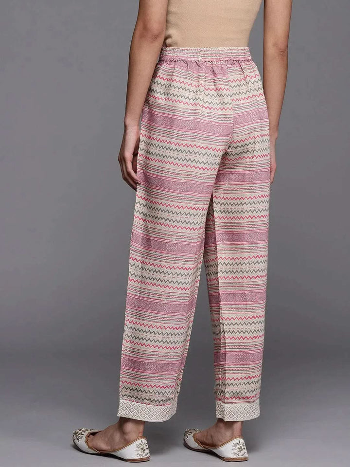 Multicoloured Printed Silk Trousers - Libas