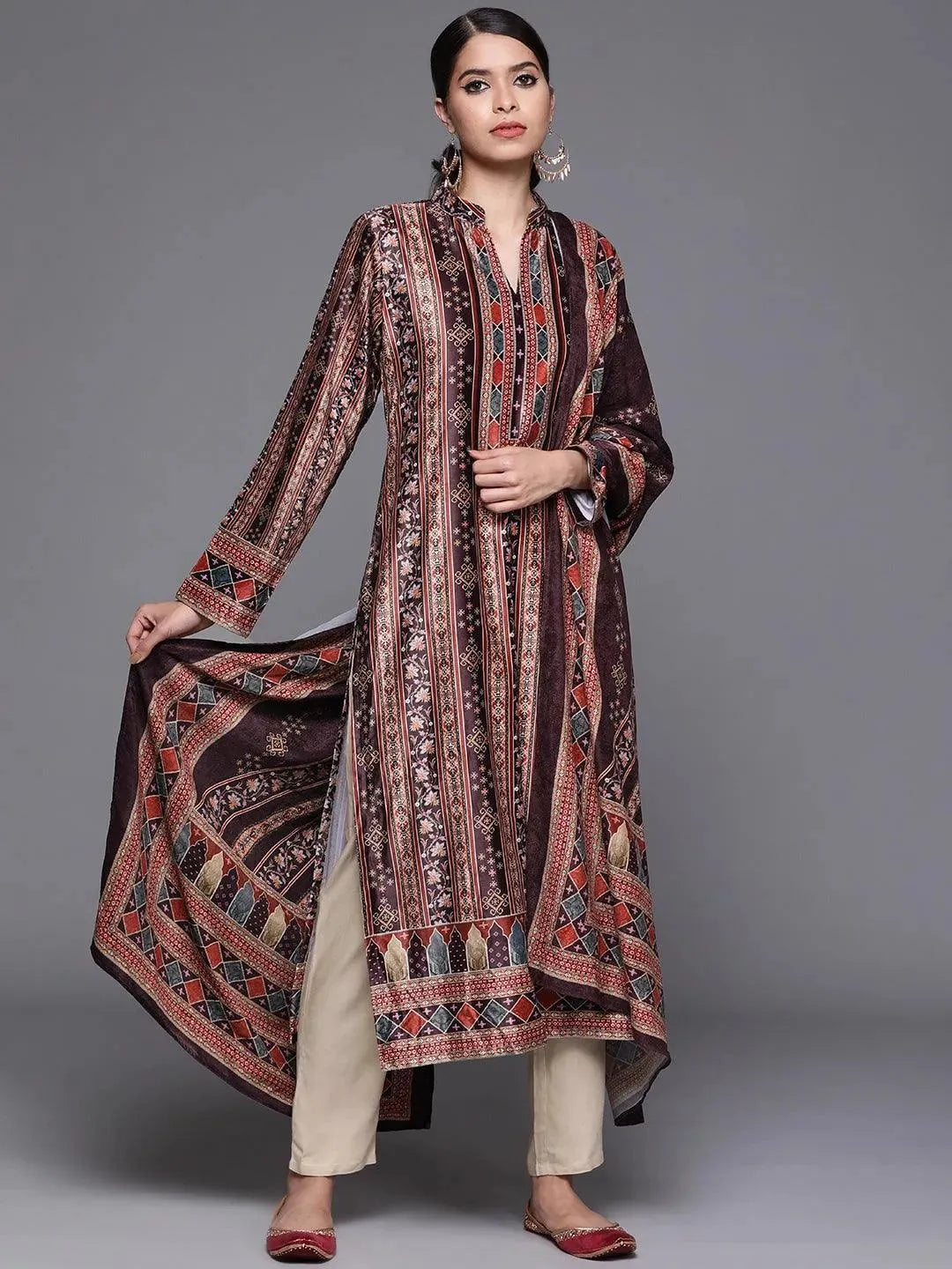 Pc Maroon Unstitched Velvet Suit Set With Dupatta | lupon.gov.ph