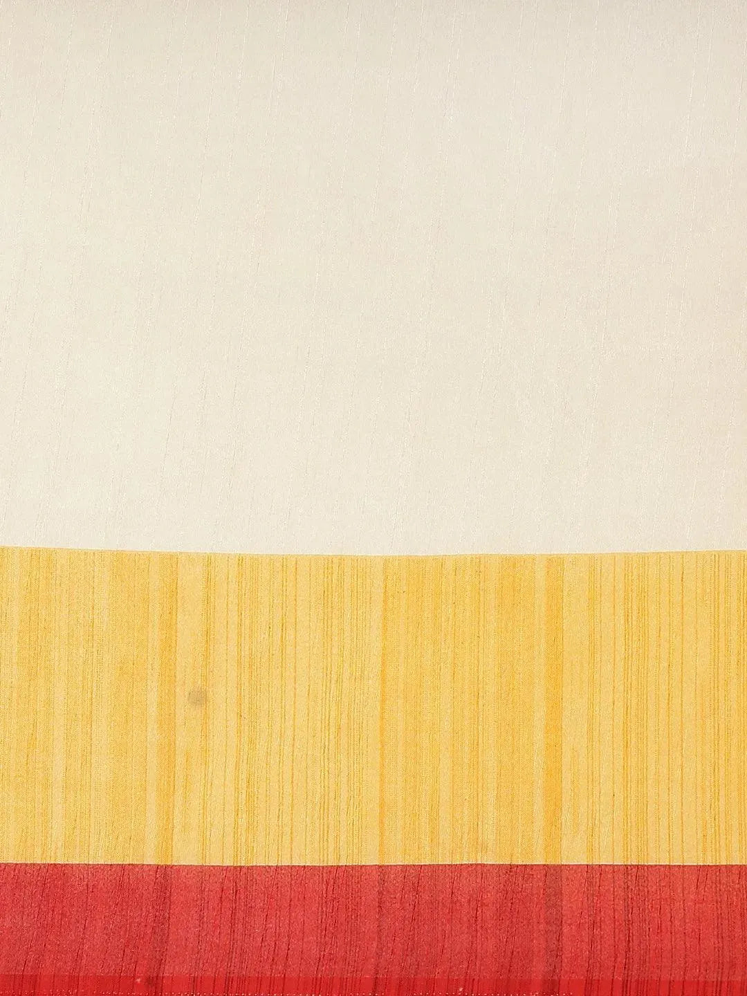Multicoloured Striped Linen Saree - Libas 