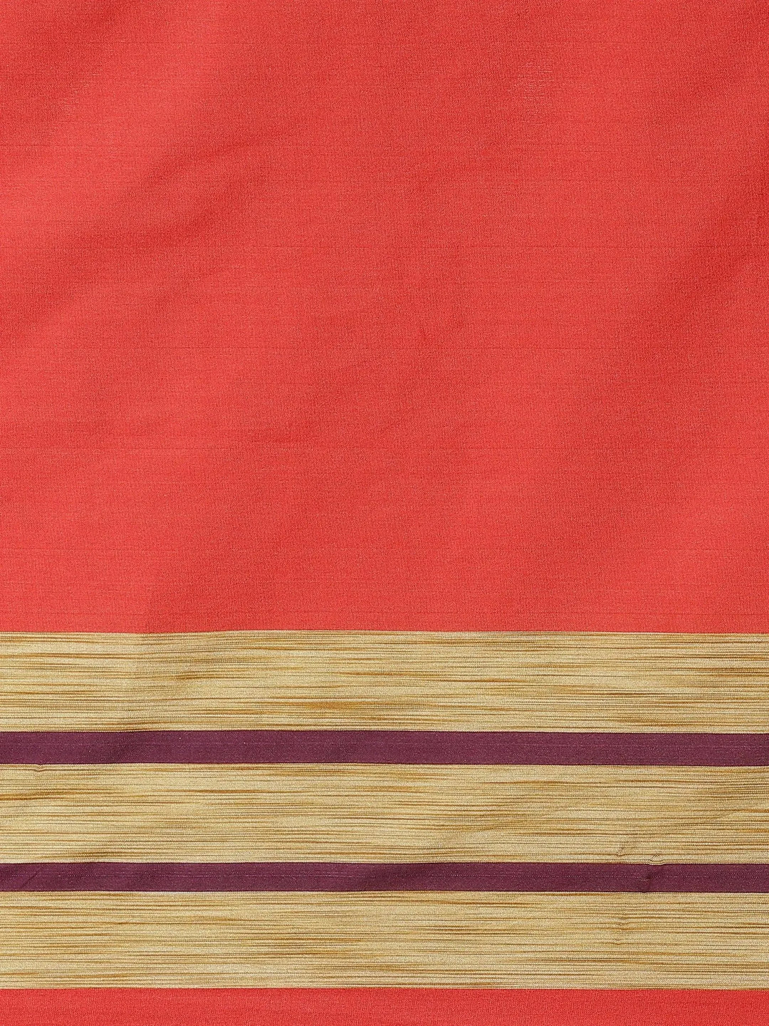 Multicoloured Striped Polyester Silk Saree - Libas 