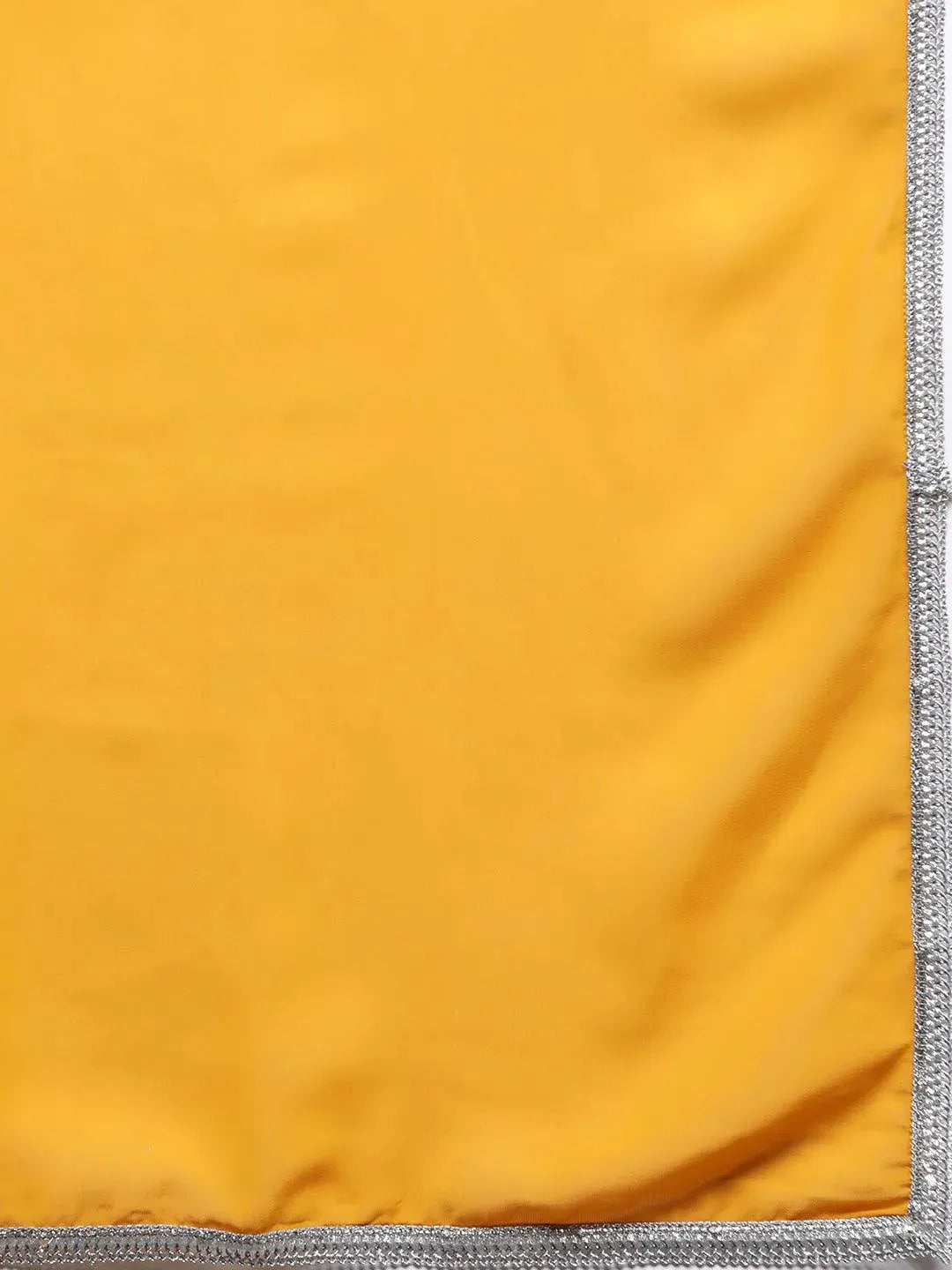 Mustard Embroidered Georgette Straight Suit Set With Trousers - Libas 