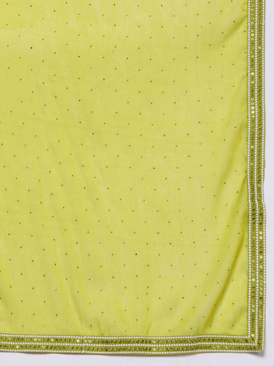 Mustard Embroidered Silk Blend Straight Kurta With Trousers & Dupatta - Libas 