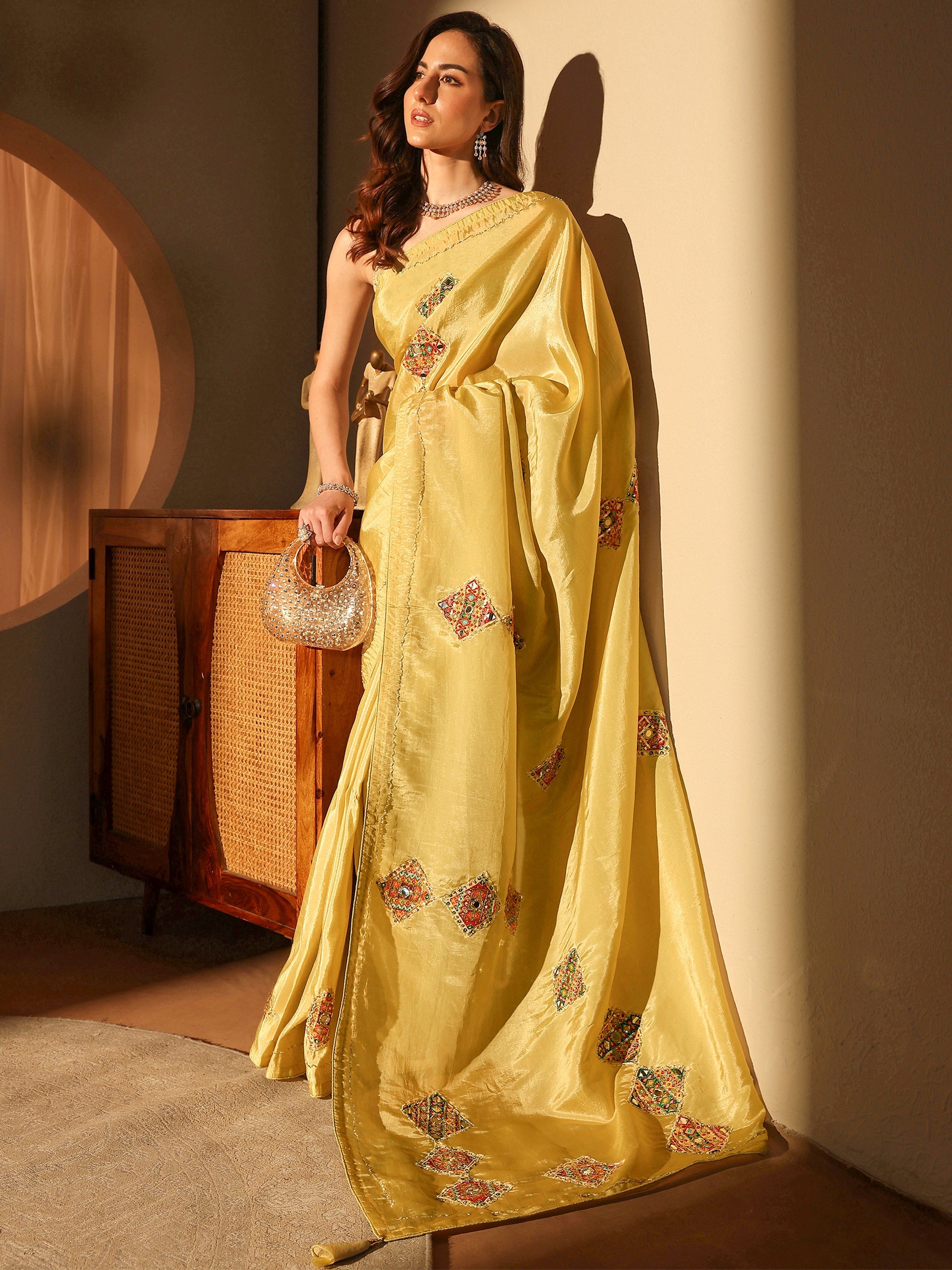 libas Mustard Ethnic Embroidered Tissue Saree-picture-38