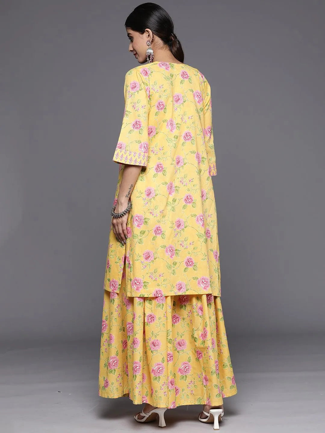 Mustard Printed Cotton Co-Ords - Libas 