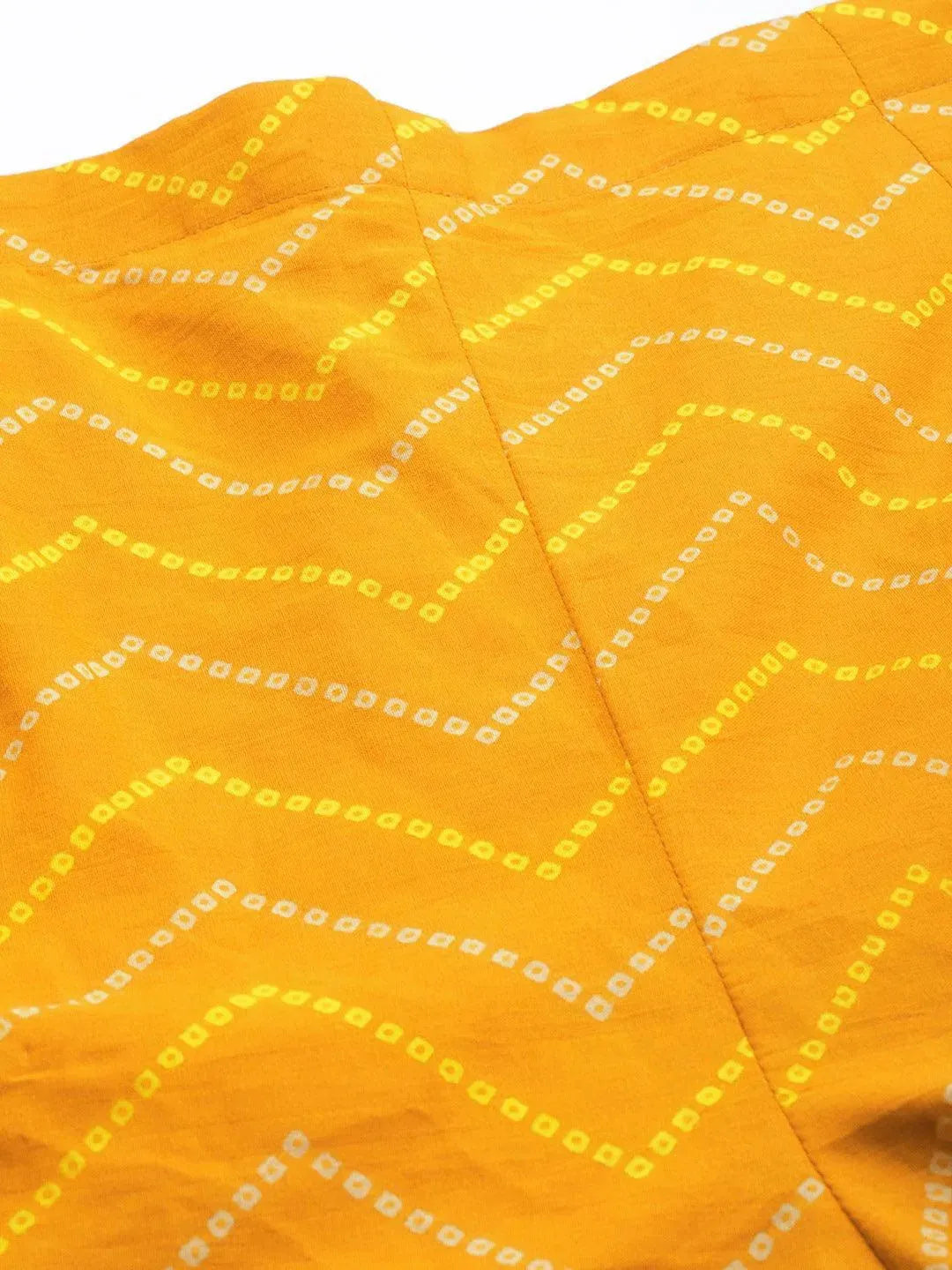 Mustard Printed Cotton Trousers - Libas