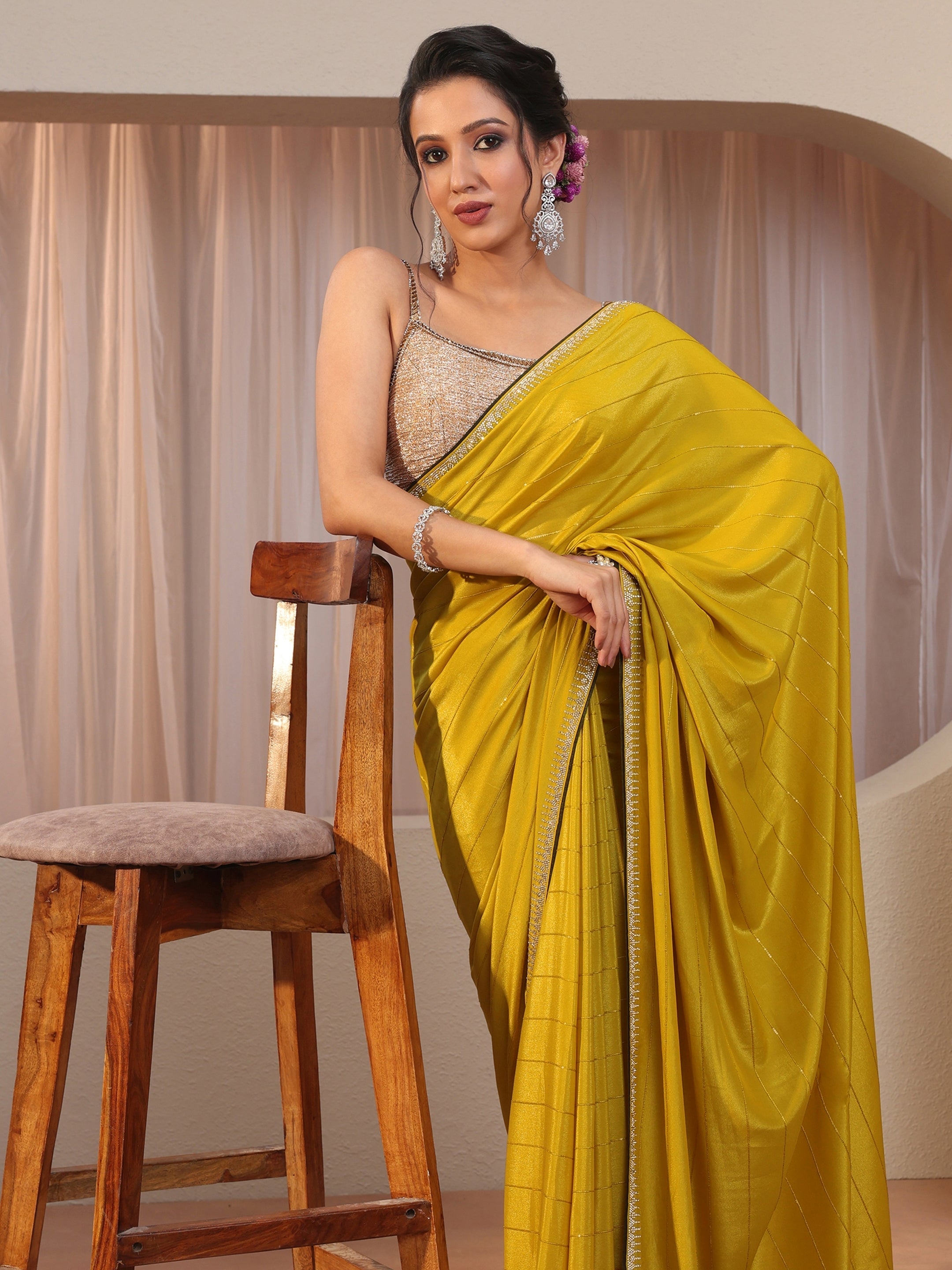libas Mustard Silk Blend Saree-picture-27