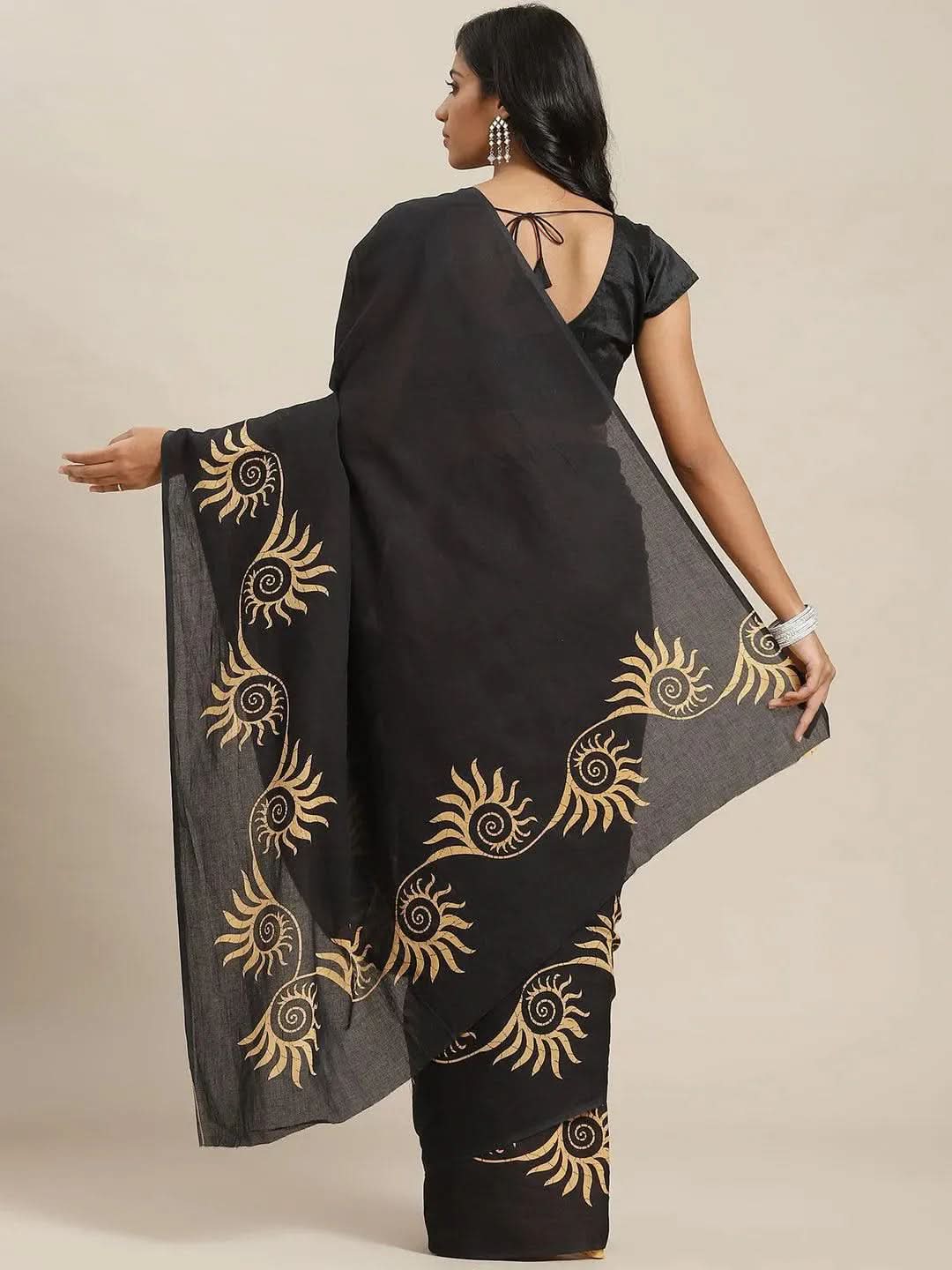 

Buy Navy Blue Solid Cotton Saree - 14716 | Libas Ethnic Wear Online