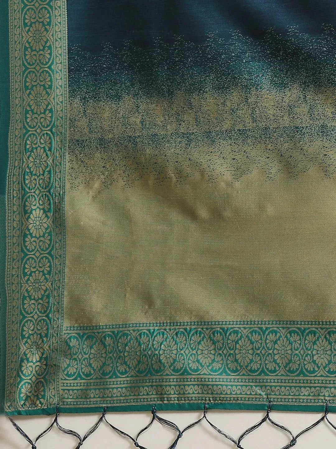 Navy Blue Woven Design Silk Saree - Libas 