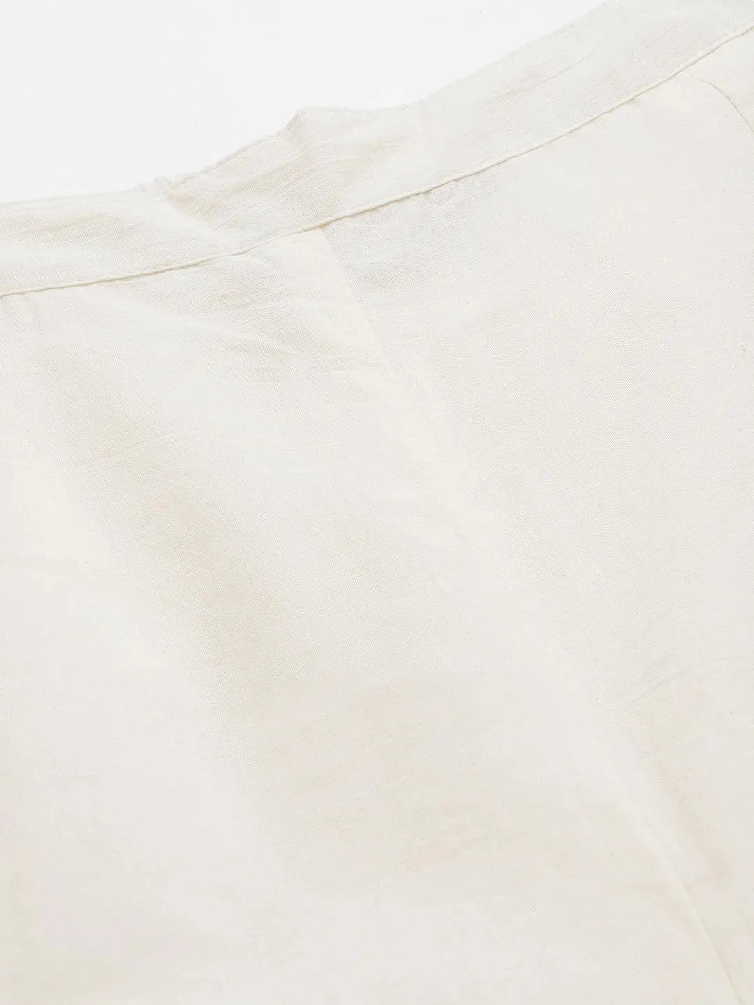 Off White Embroidered Cotton Palazzos - Libas 