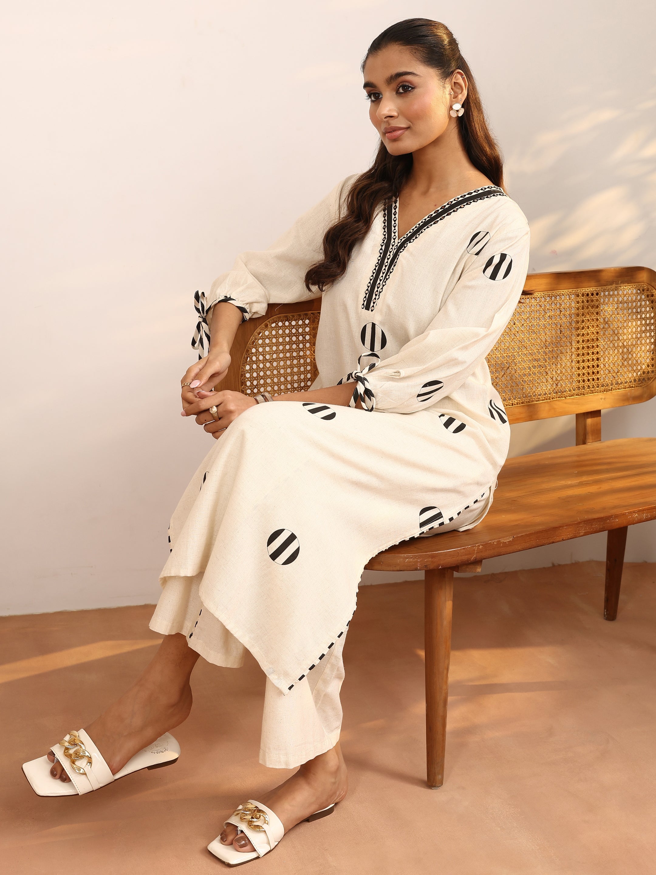 libas Off White Printed Cotton Blend Straight Kurta Set-picture-44