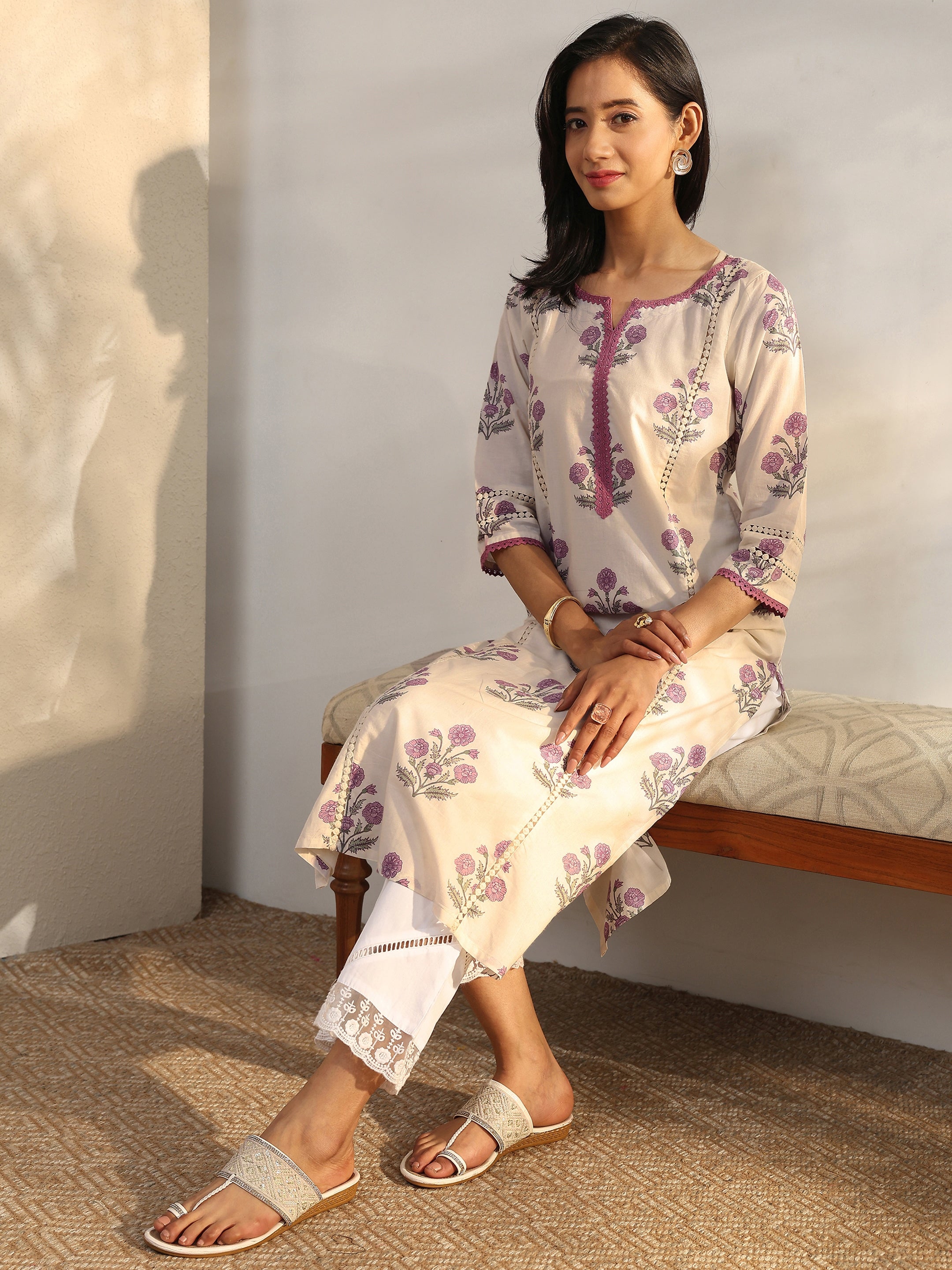 libas Off White Printed Cotton Straight Kurta-picture-32