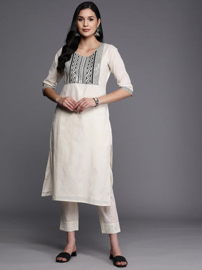 Buy Fabindia Off-White Embroidered Straight Short Kurti for Women Online @  Tata CLiQ