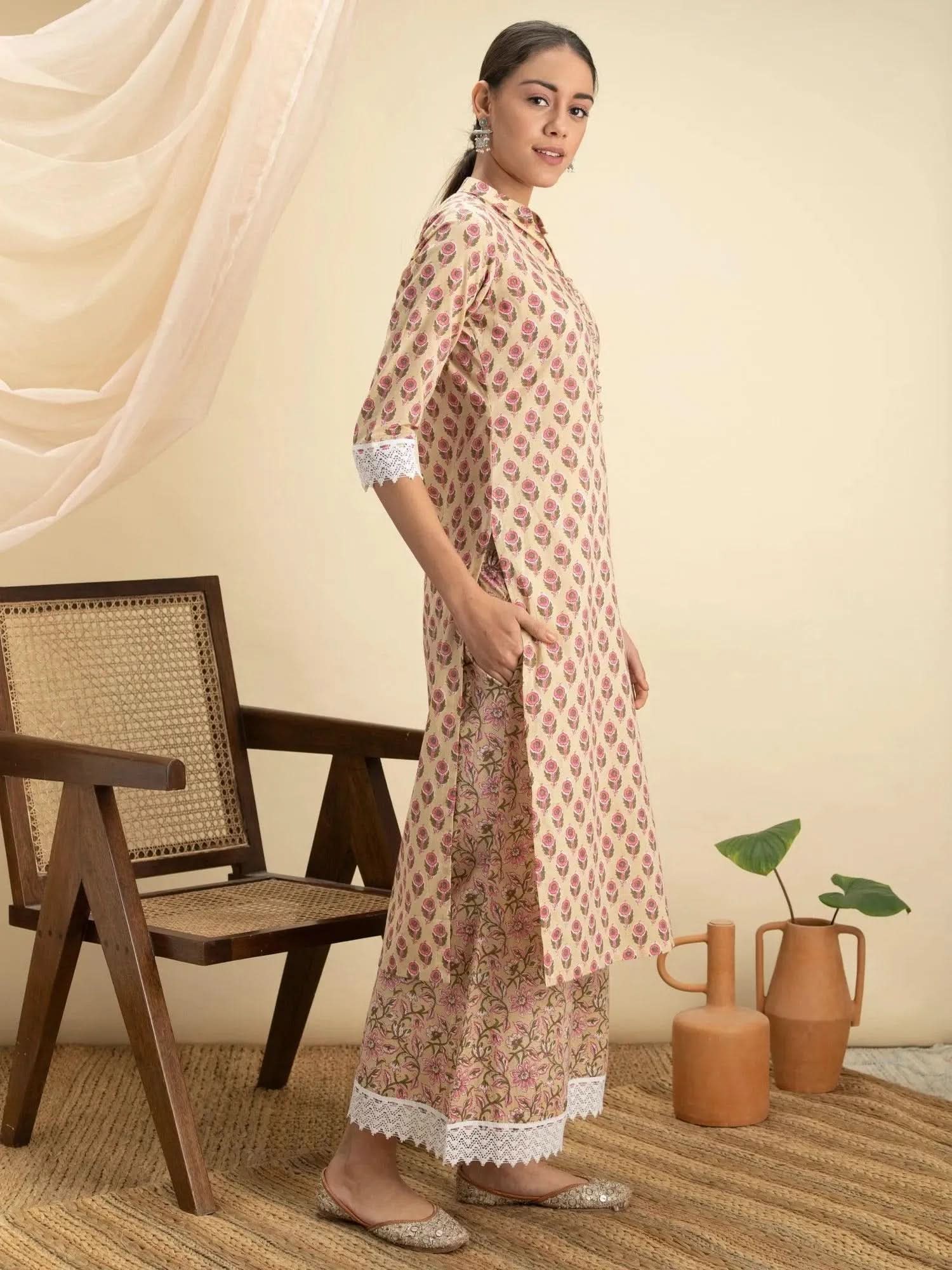 

Buy Off-White Printed Kurta Set - 13064O-XS | Libas Ethnic Wear Online