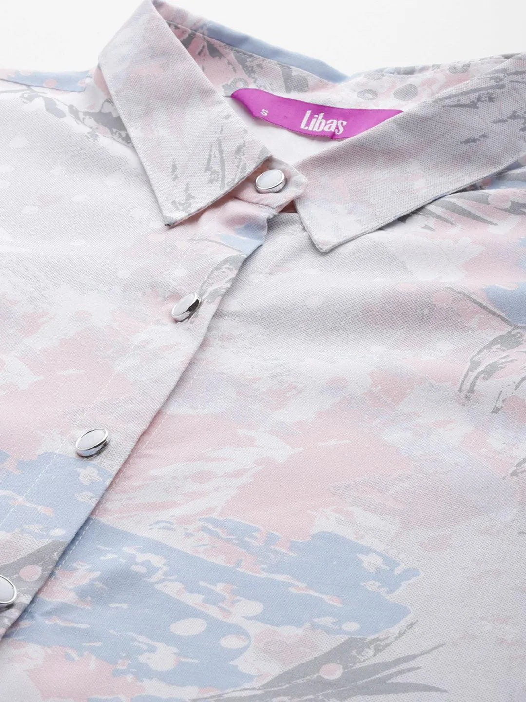 Off White Printed Rayon Co-Ords - Libas 
