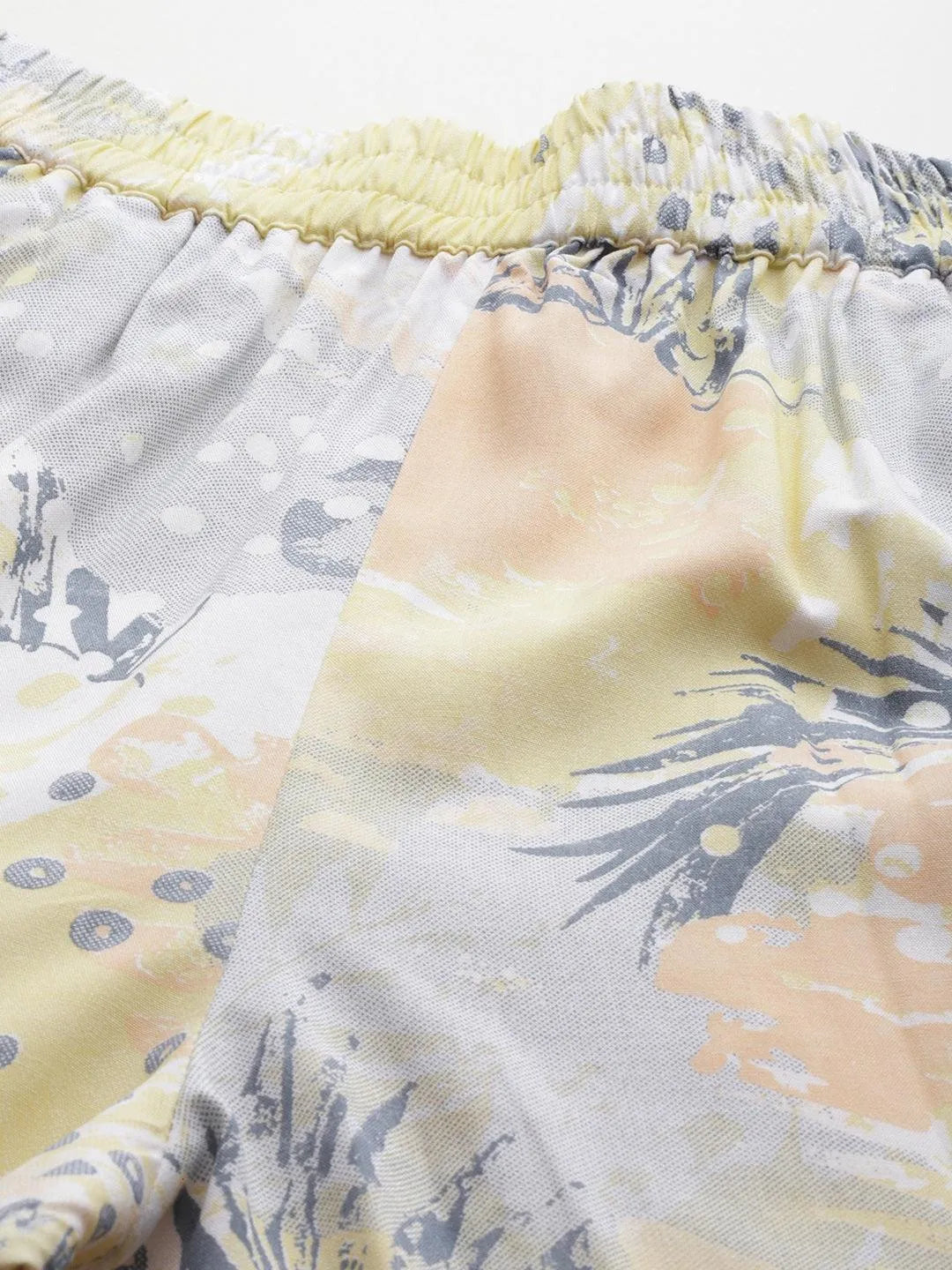 Off White Printed Rayon Co-Ords - Libas 