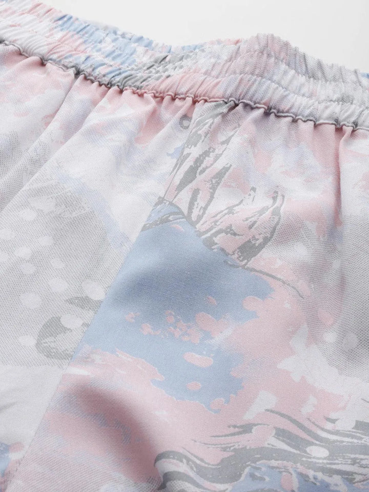 Off White Printed Rayon Co-Ords - Libas