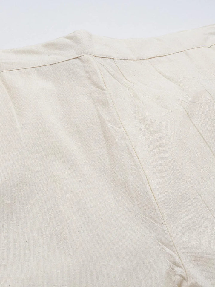 Off White Schiffli Cotton Palazzos - Libas