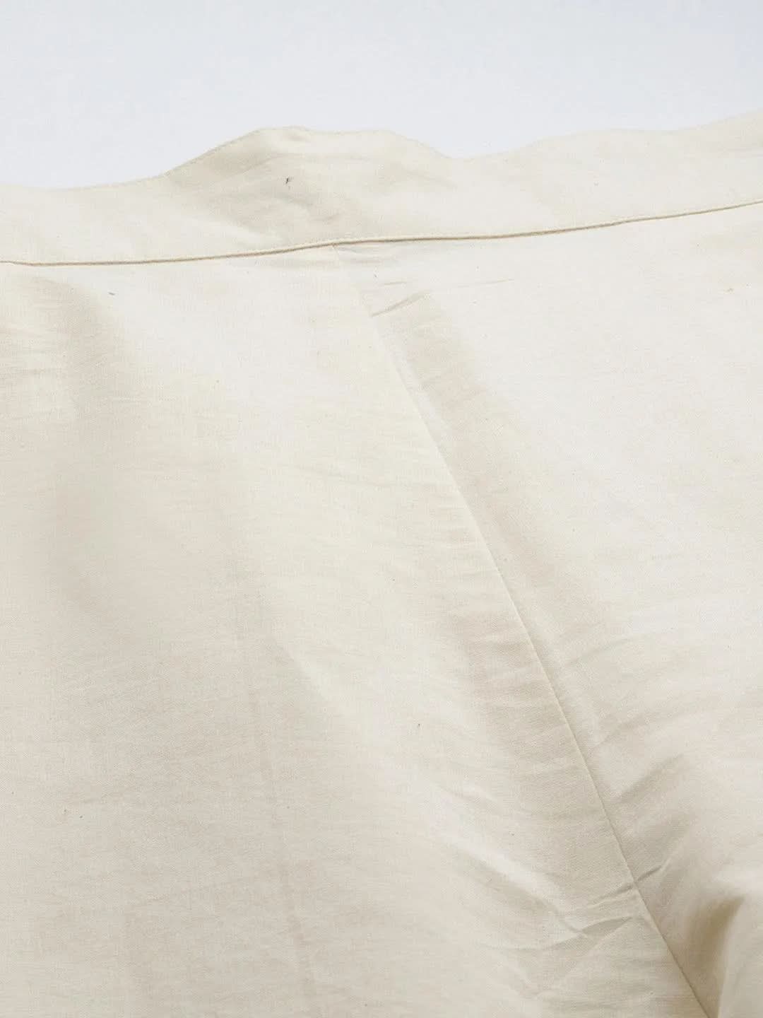 Off White Schiffli Cotton Trousers - Libas 