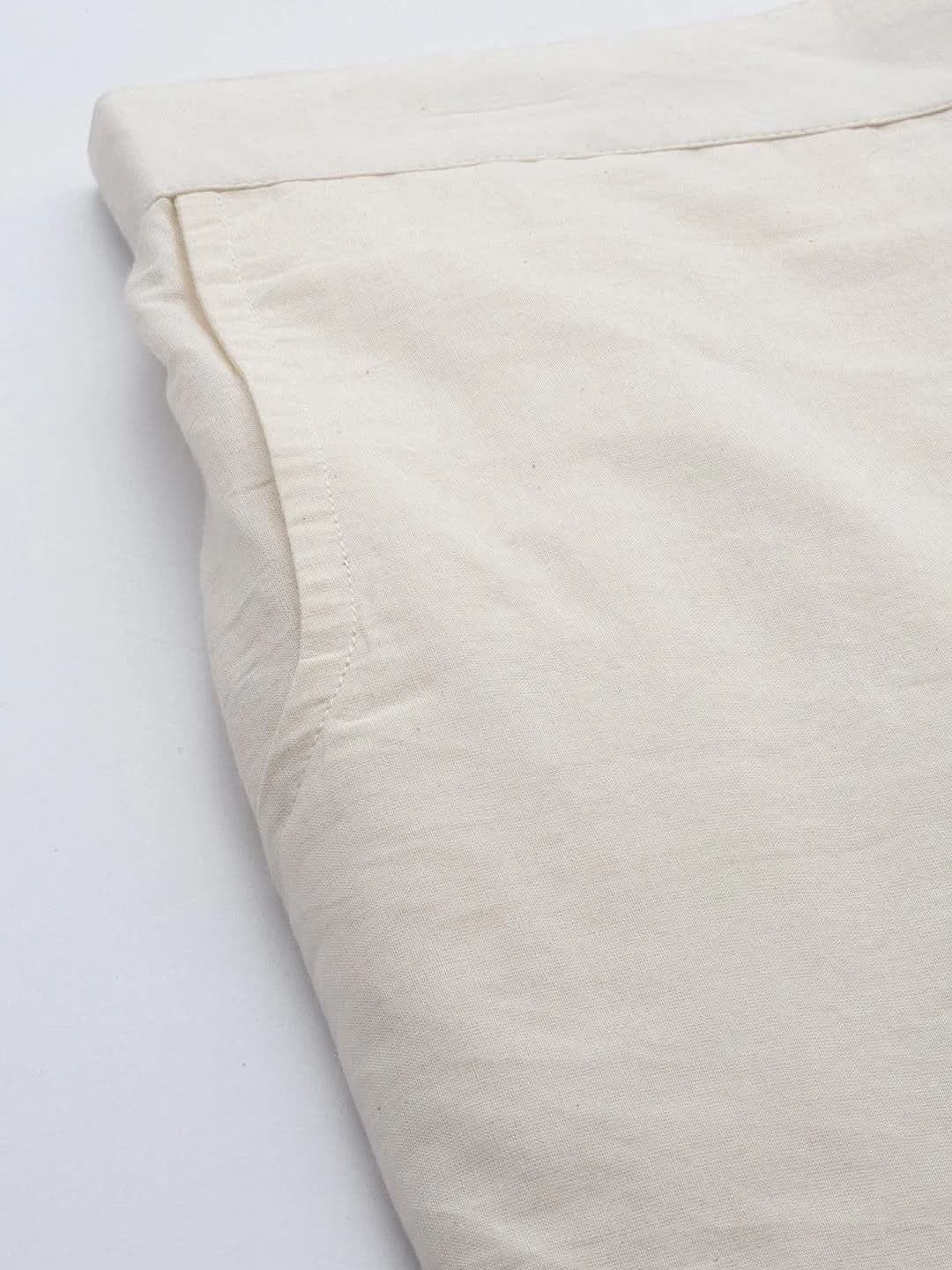 

Off White Schiffli Cotton Trousers