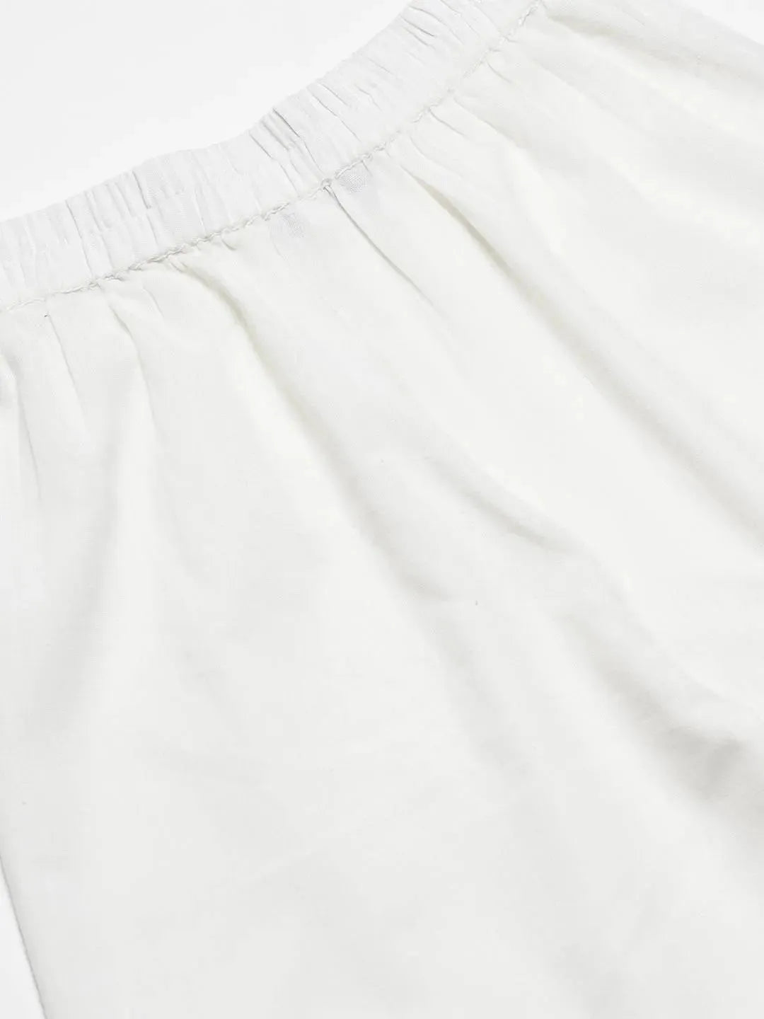 

Off-White Solid Cotton Palazzos
