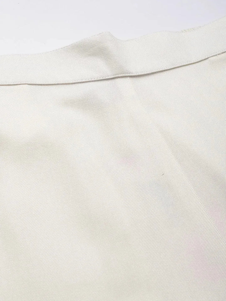 Off White Solid Pashmina Wool Trousers - Libas