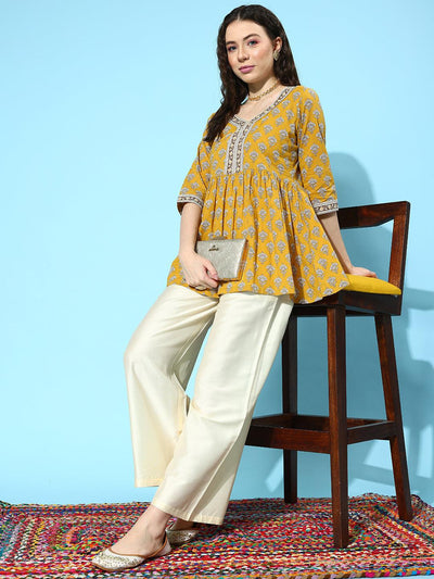 Girls Floral Printed Regular Kurti with Trousers – Inddus.com