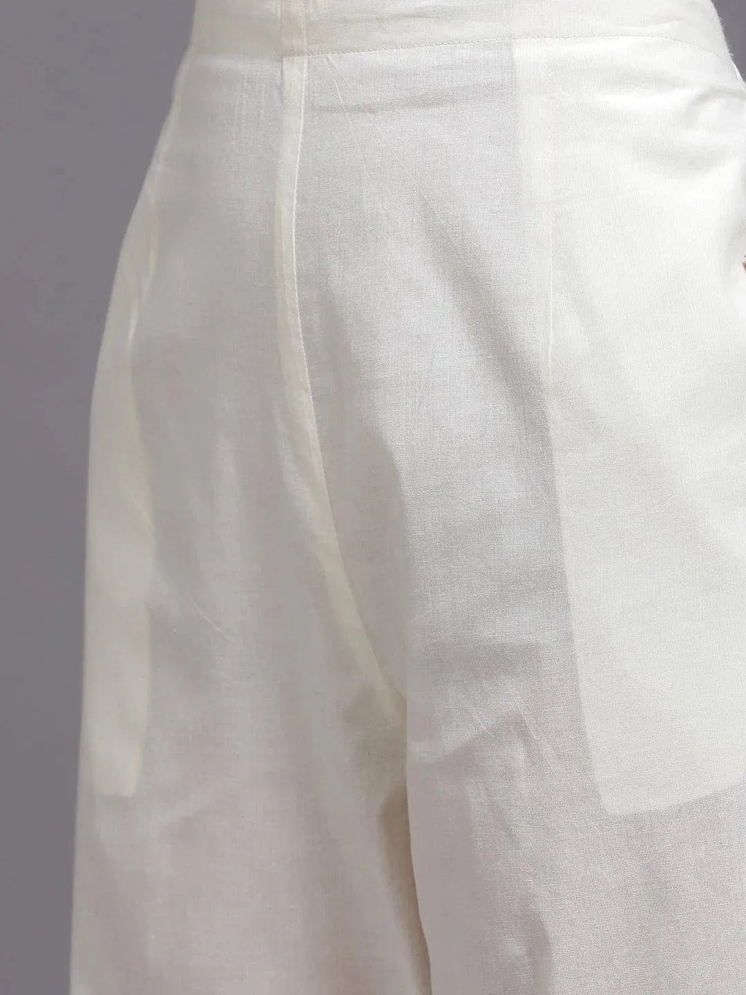 Off White Yoke Design Cotton Suit Set - Libas 