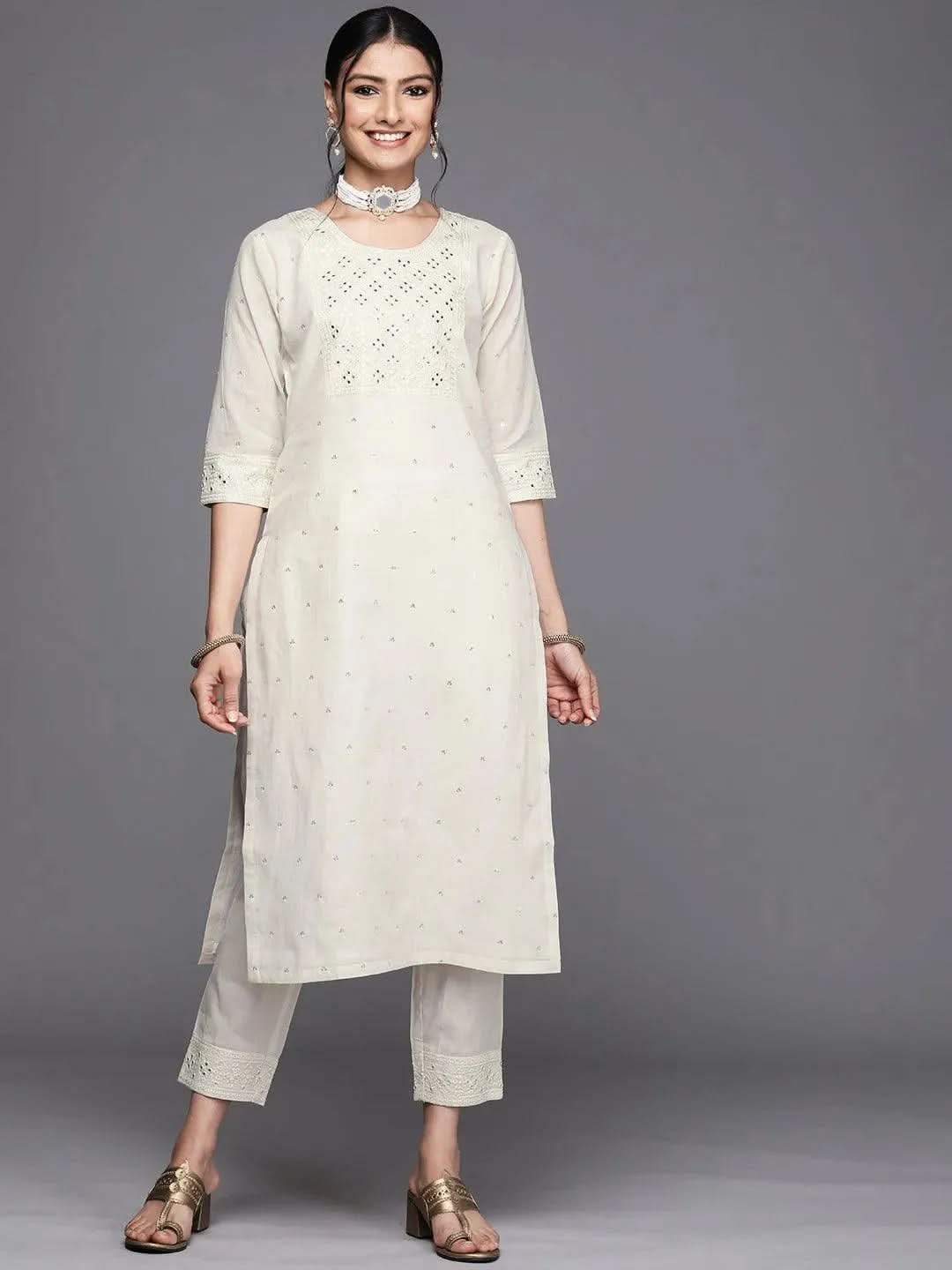 

Buy Off White Yoke Design Cotton Kurta - 23461O- | Libas Ethnic Wear Online