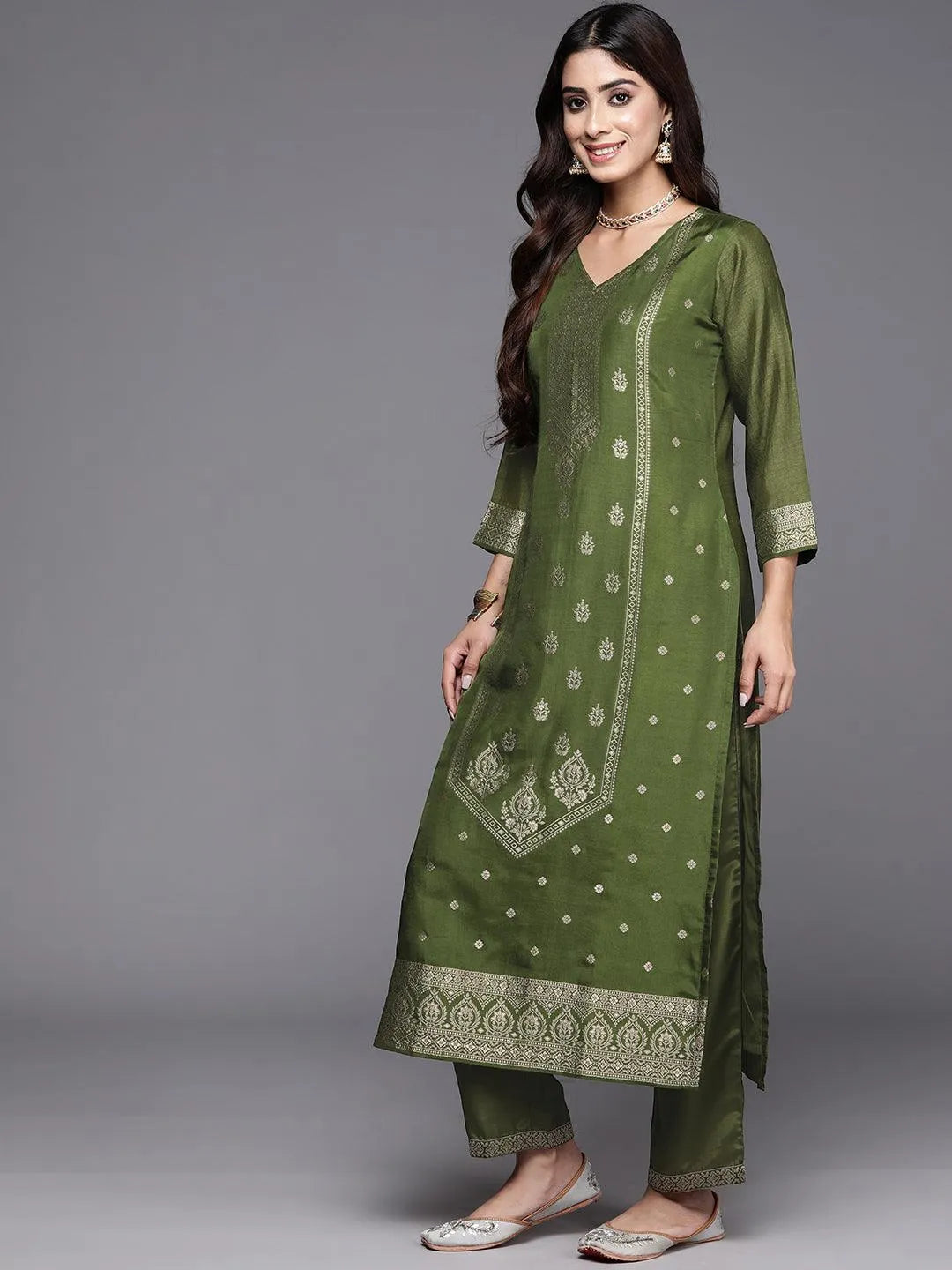 Libas olive green kurta on sale