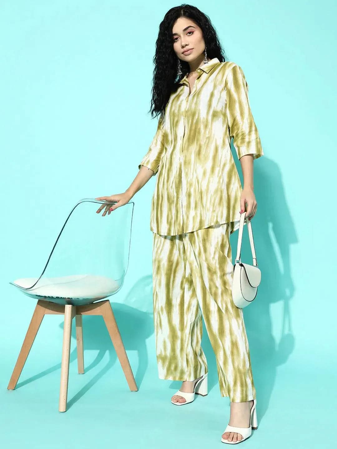 

Olive Printed Cotton Night Suit