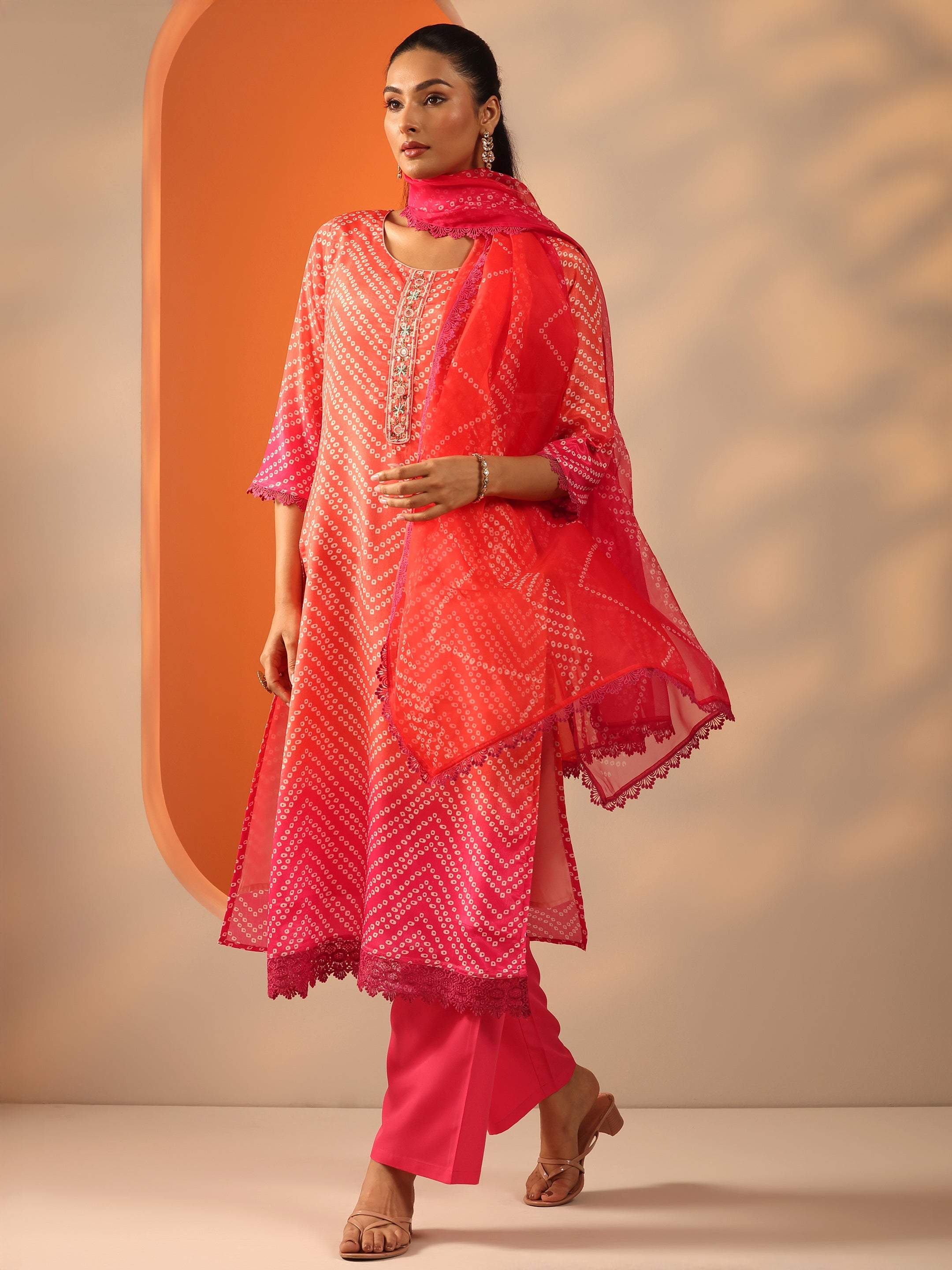 libas Orange Printed Chinon Straight Suit Set With Dupatta-picture-31